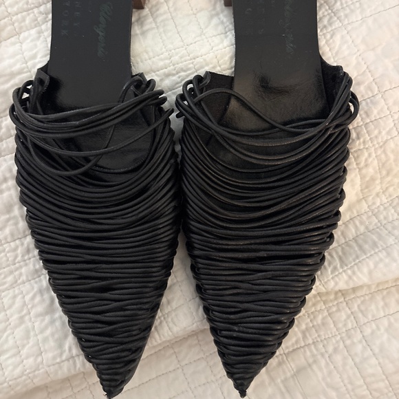 Rare vintage new robert Clergerie black mule sandals